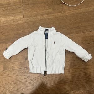 Polo Ralph Lauren infant baby boy toddler Kids White Knit Sweater 18m